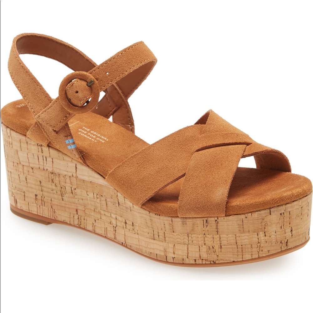 Toms😀NEW😀Willow Espadrille Platform Wedge Sandal